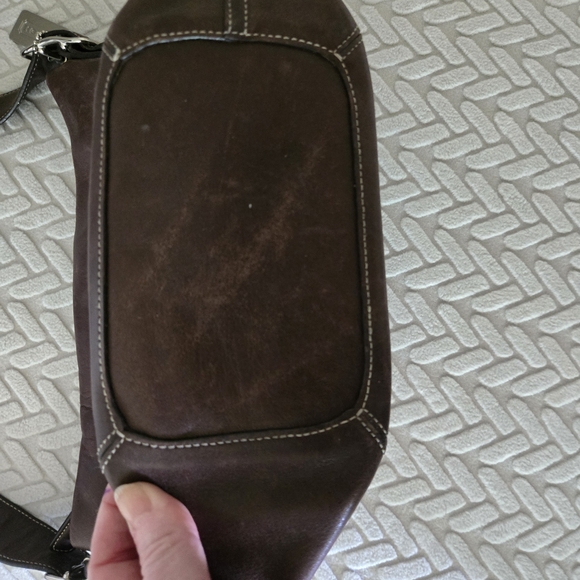 Coach Dark Brown Leather Bag with Silver Accents - Picture 10 of 10